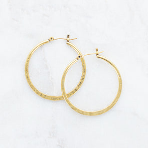 Goldtone Hammered Hoops