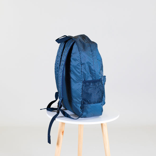 Polka Dot Backpack - Navy