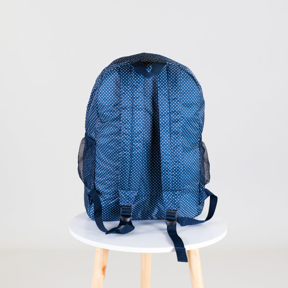 Polka Dot Backpack - Navy