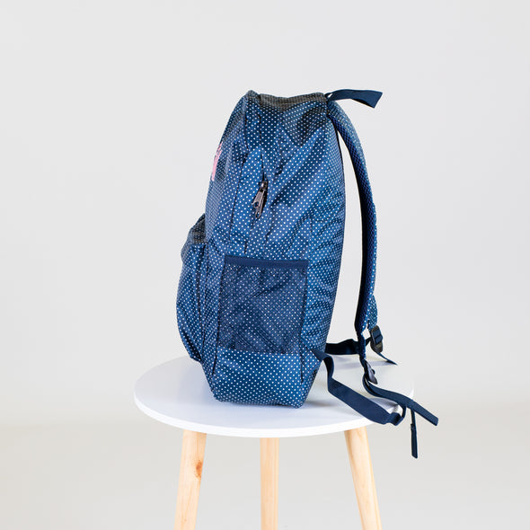 Polka Dot Backpack - Navy