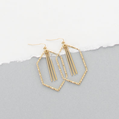 Be Fearless Earrings- Goldtone