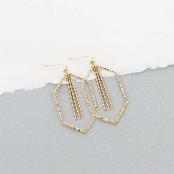 Be Fearless Earrings- Goldtone