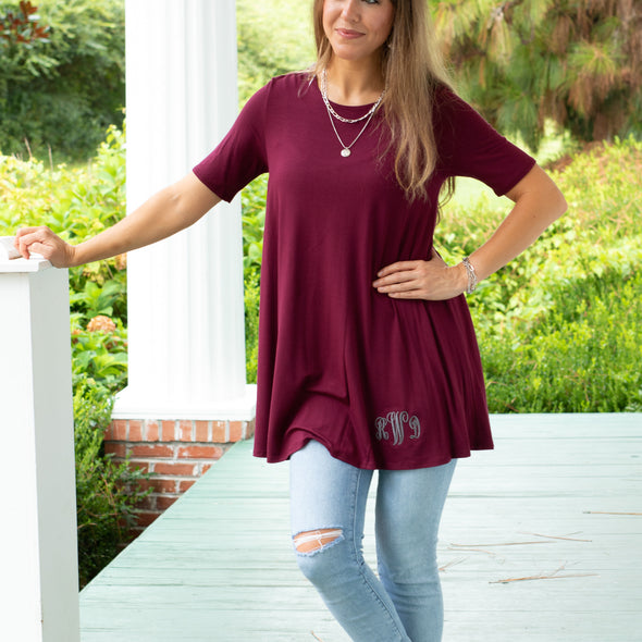 Game Day Ready Tunic - Wine