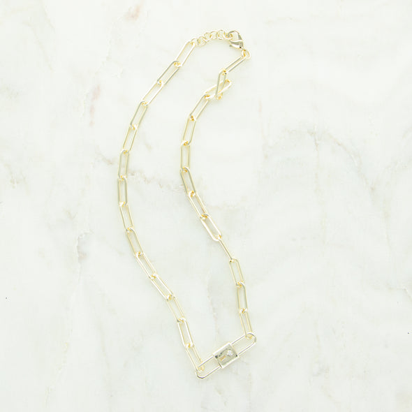 Lock Me Up Short Necklace - Gold