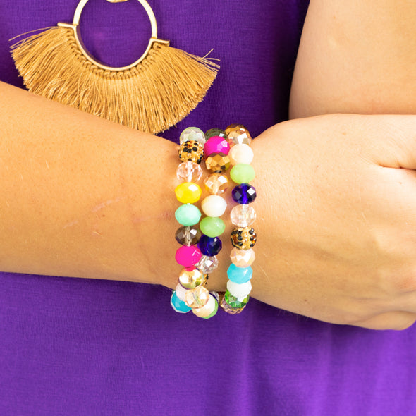 Tiger Eye Bracelet Stack - Multicolor