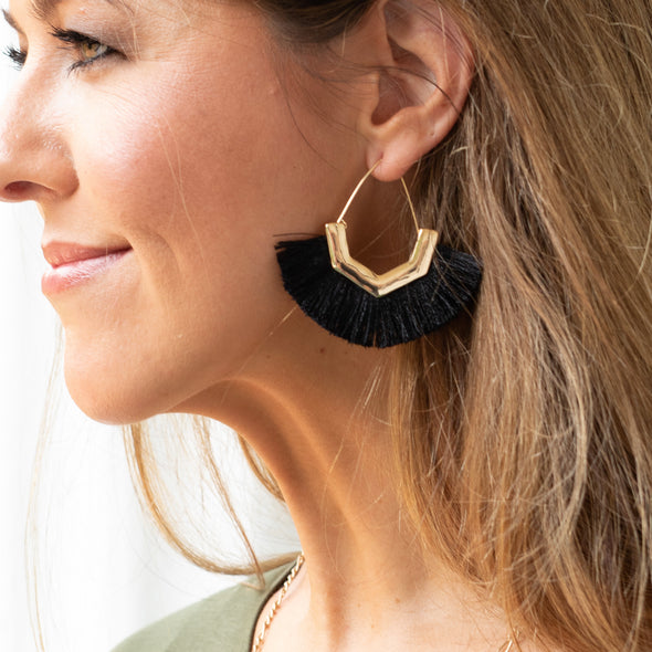 Gold Dust Earrings - Black