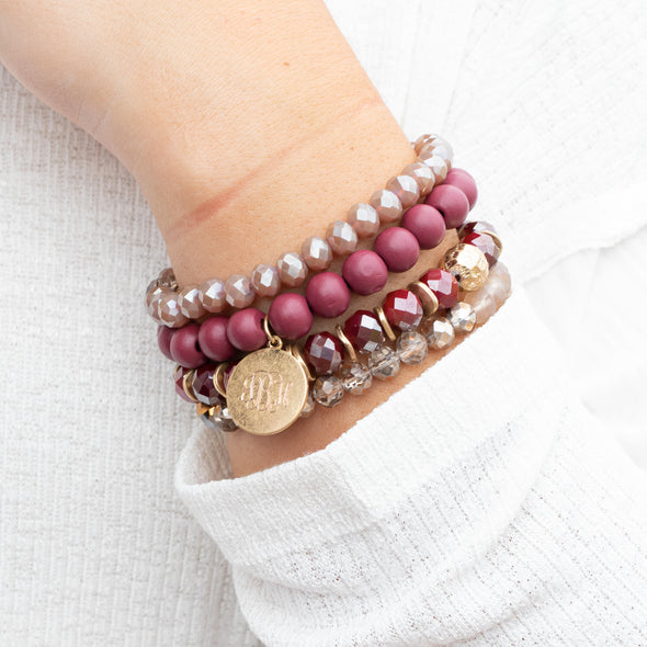 Just a Little Frosting Reversible Bracelet - Burgundy