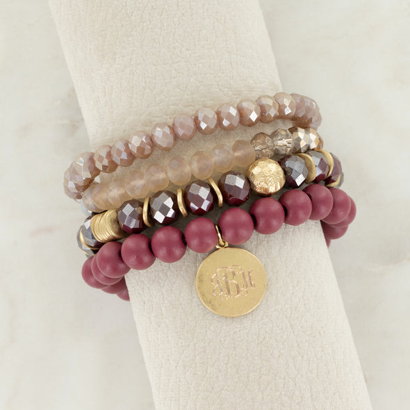 Just a Little Frosting Reversible Bracelet - Burgundy