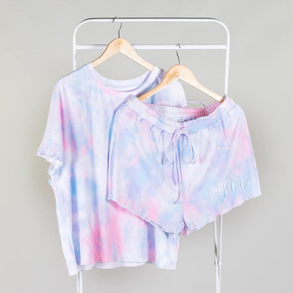 Tie Dye Short Sleeve Shorts Lounge Set