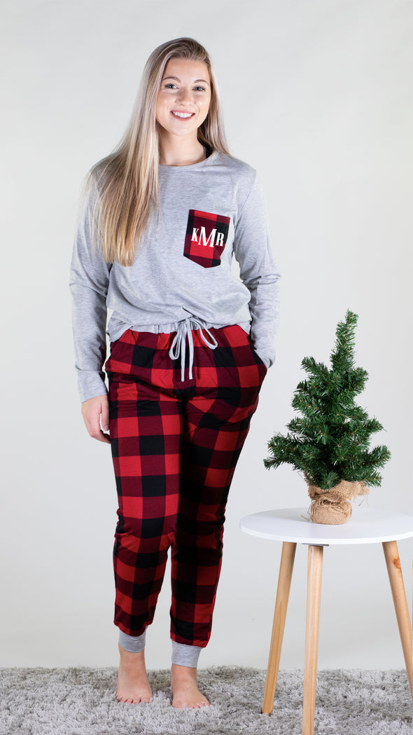 Cuddle Up Red Plaid Lounge Set