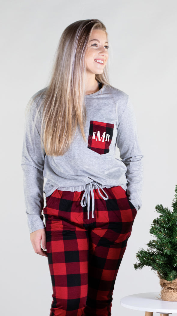 Cuddle Up Red Plaid Lounge Set