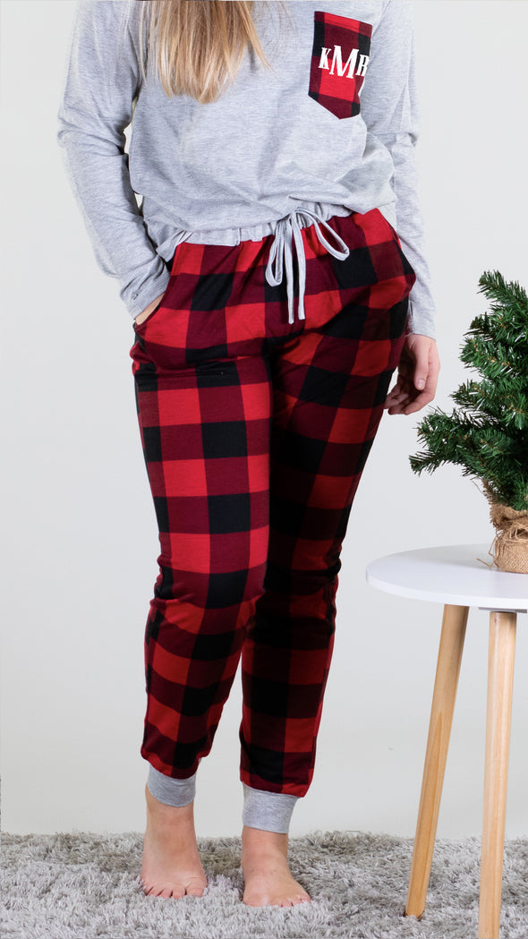 Cuddle Up Red Plaid Lounge Set