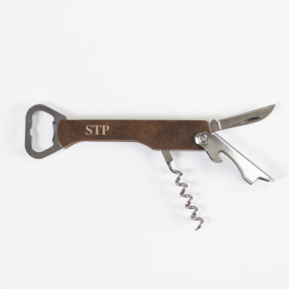 Leatherette Cork Opener Multi-Tool