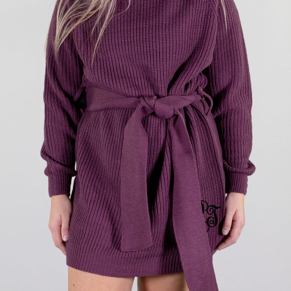 Just The Way Your Are Sweater Dress - Eggplant