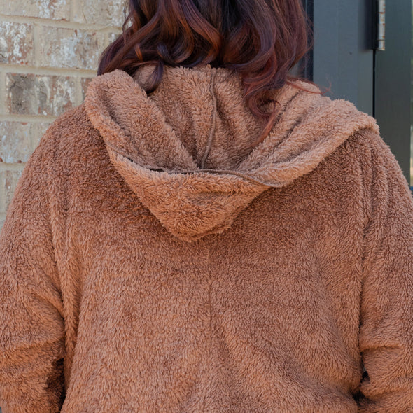 Stay With Me Plush Cardigan - Brown