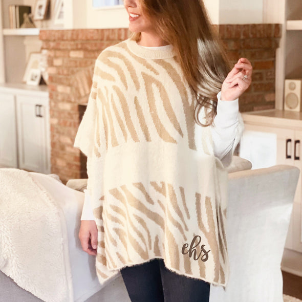 Wonderful Tonight Zebra Poncho