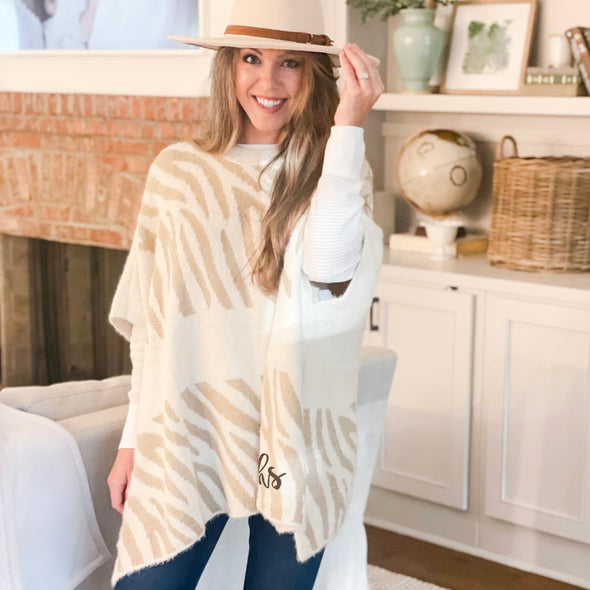 Wonderful Tonight Zebra Poncho