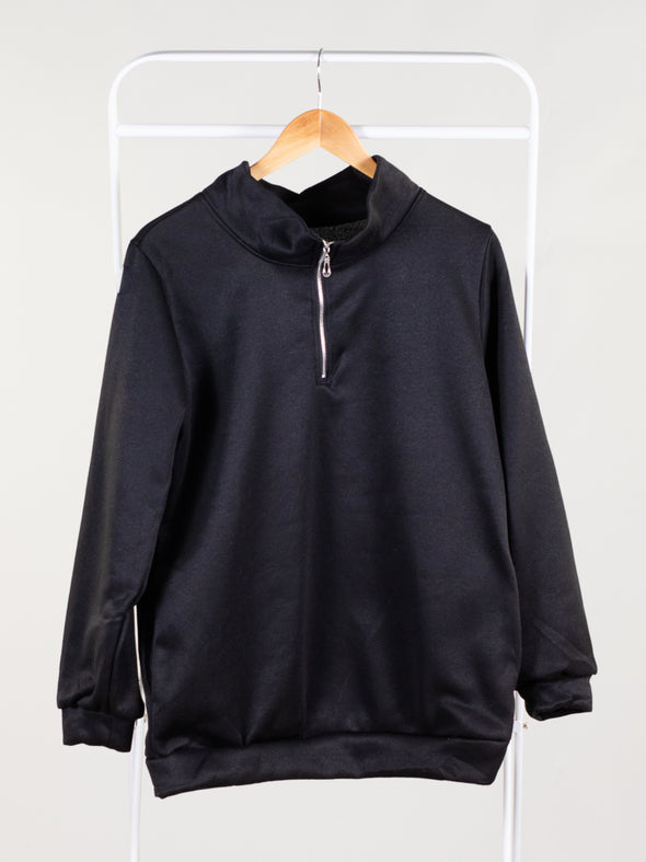 Chill Out Monogrammed Zip Pullover - Black