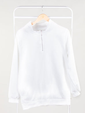 Chill Out Monogrammed Zip Pullover - White