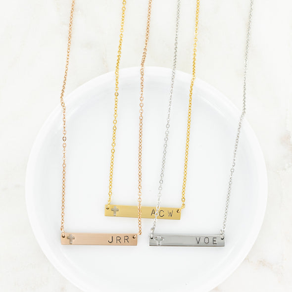 Forever Stamped Cross Necklace