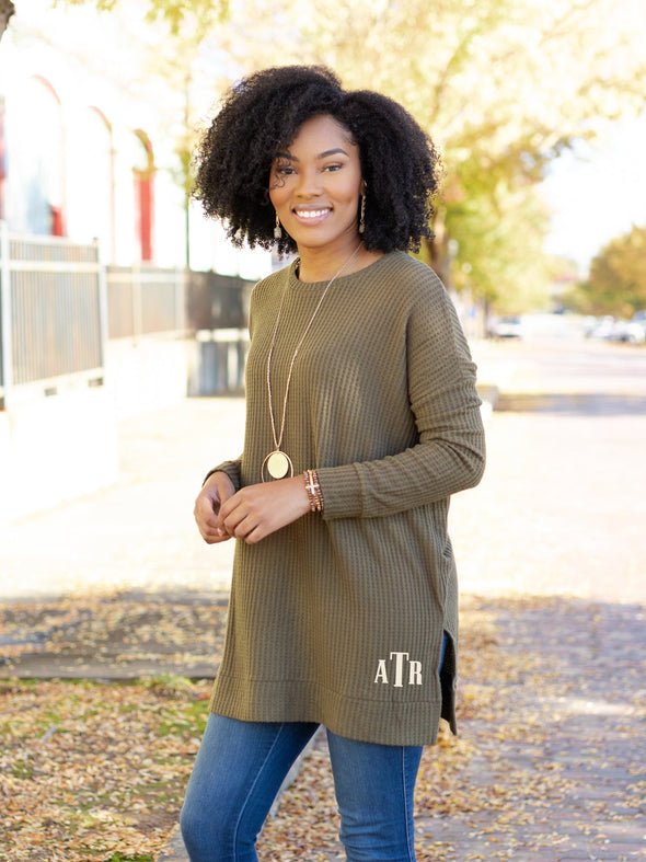 Confident and Carefree Round Neck Sweater - Tan