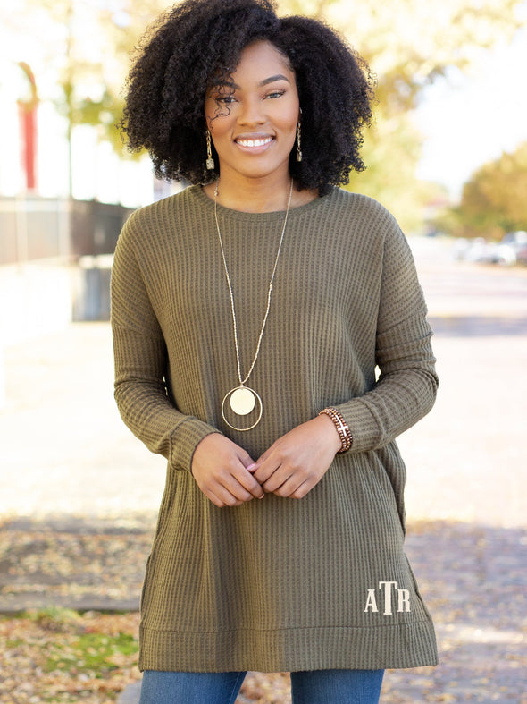 Confident and Carefree Round Neck Sweater - Tan