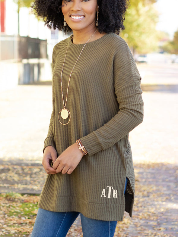 Confident and Carefree Round Neck Sweater - Tan