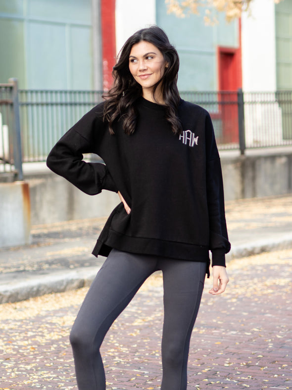 Cool Mornings, Chilly Nights Hi-Low Sweatshirt - Black