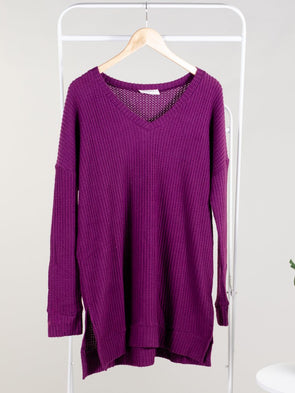 Yes You Need It V-Neck Sweater - Plum