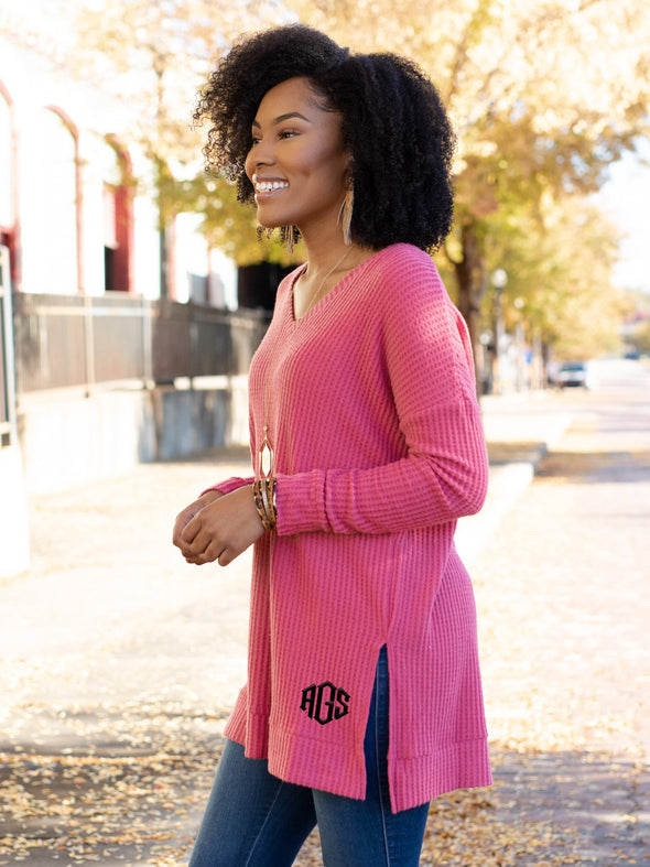 Yes You Need It V-Neck Sweater - Rose