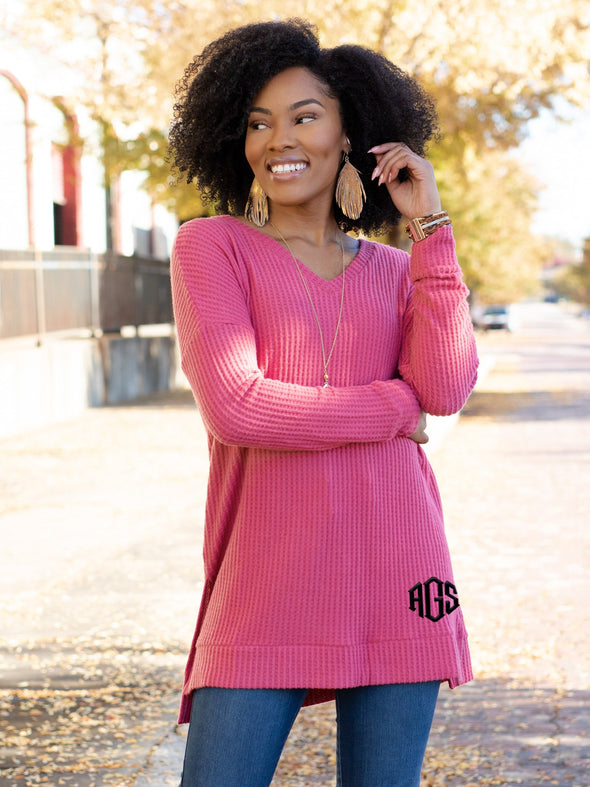 Yes You Need It V-Neck Sweater - Rose