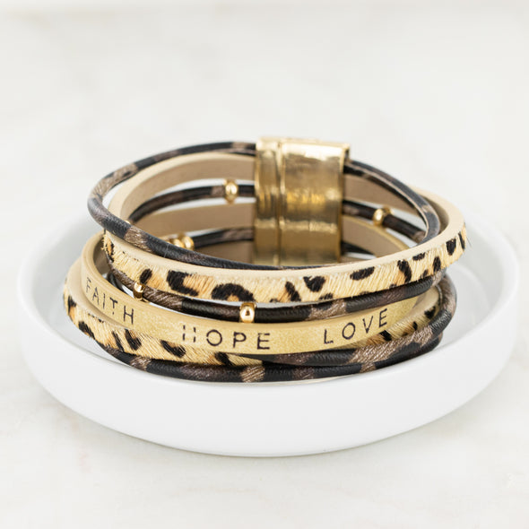 Faith Hope Love Bracelet - Beige