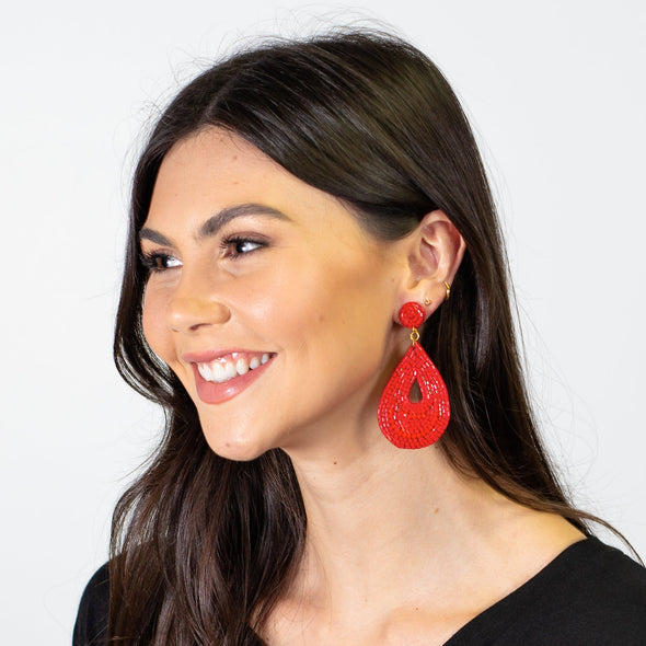 Sparkle and Shine Earrings - Red