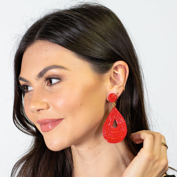 Sparkle and Shine Earrings - Red