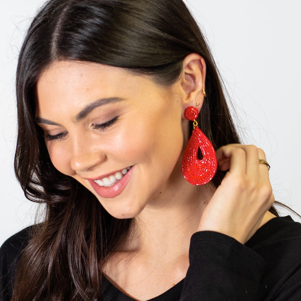 Sparkle and Shine Earrings - Red