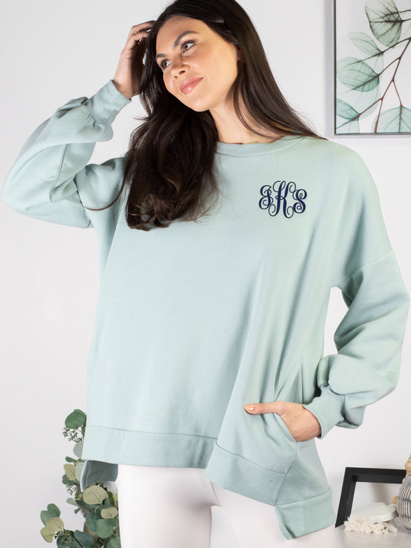 Cool Mornings, Chilly Nights Hi-Low Sweatshirt - Peach