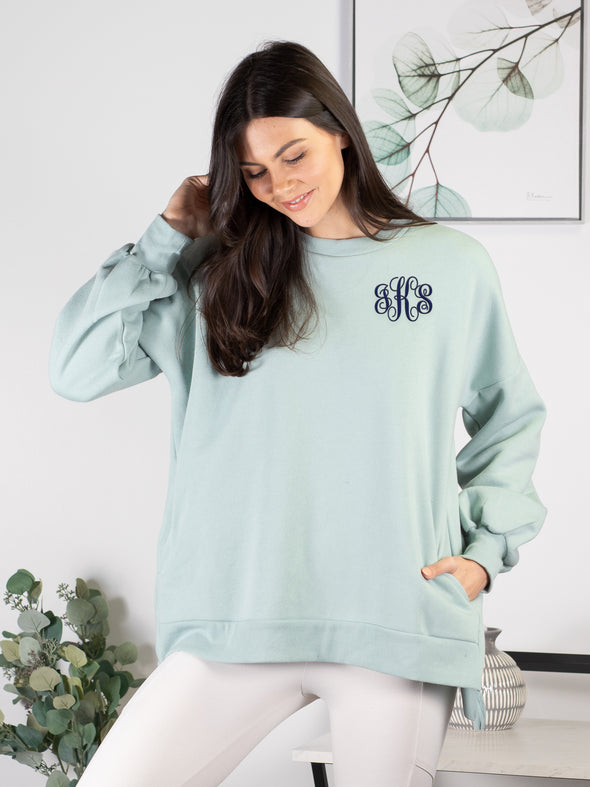 Cool Mornings, Chilly Nights Hi-Low Sweatshirt - Green