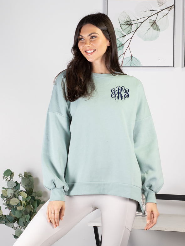 Cool Mornings, Chilly Nights Hi-Low Sweatshirt - Green