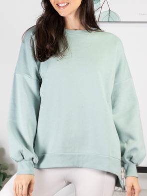 Cool Mornings, Chilly Nights Hi-Low Sweatshirt - Peach