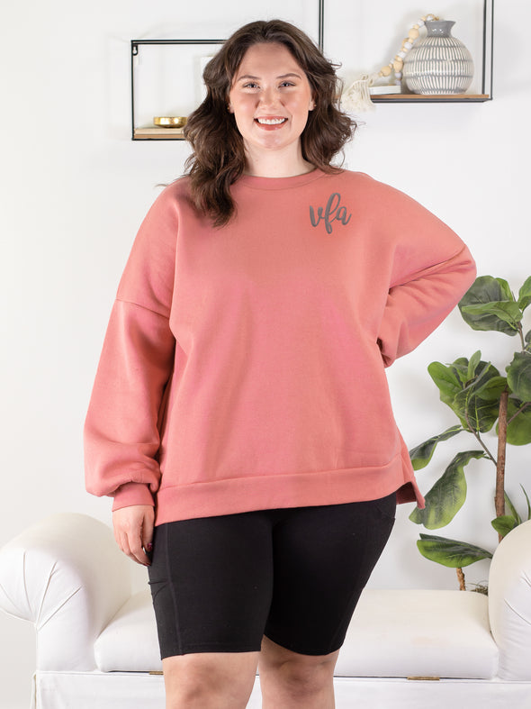 Cool Mornings, Chilly Nights Hi-Low Sweatshirt - Pink