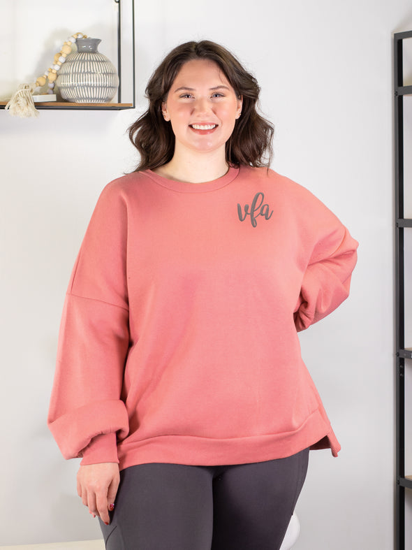 Cool Mornings, Chilly Nights Hi-Low Sweatshirt - Peach