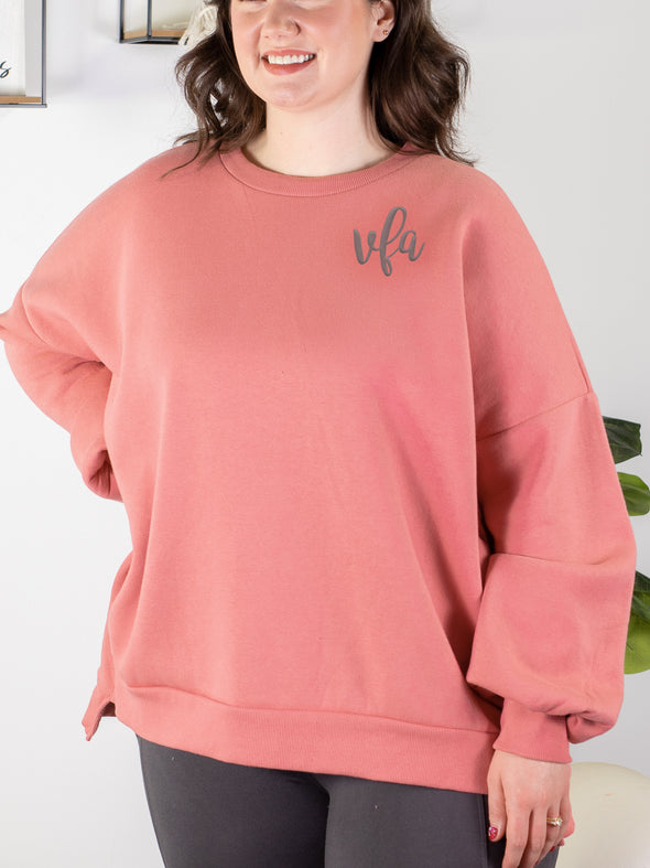 Cool Mornings, Chilly Nights Hi-Low Sweatshirt - Pink