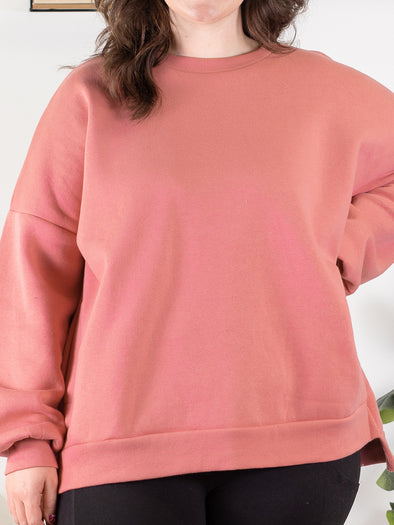 Cool Mornings, Chilly Nights Hi-Low Sweatshirt - Pink