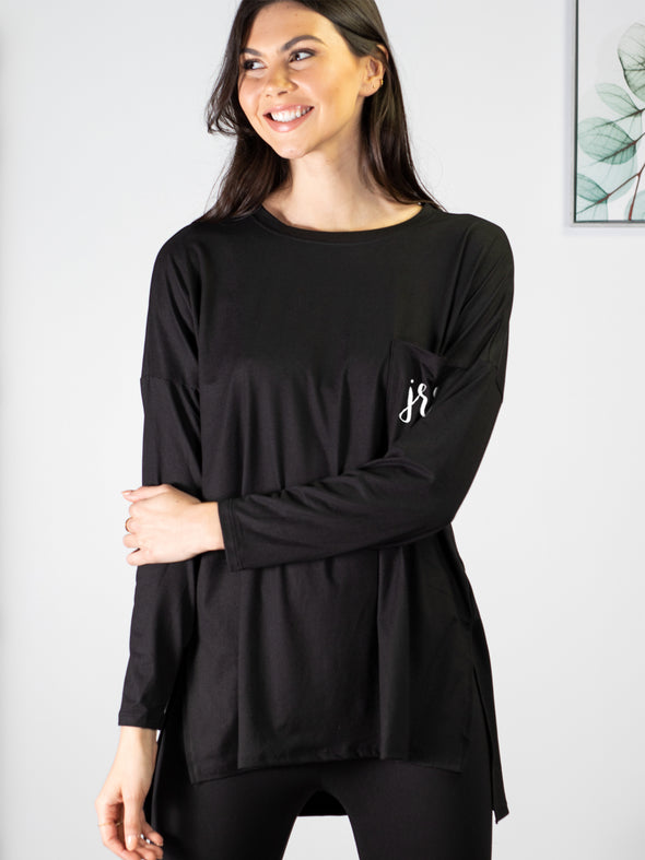 Time to Unwind Tunic & Leggings Set - Black