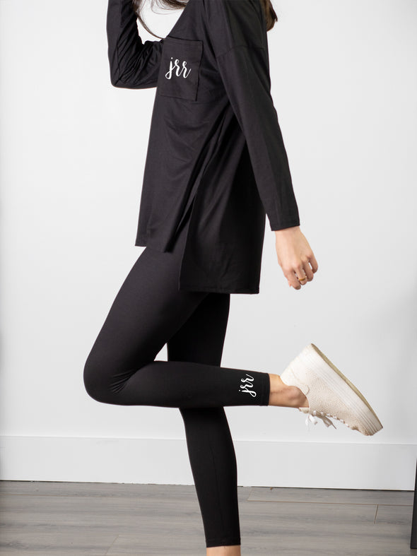 Time to Unwind Tunic & Leggings Set - Black