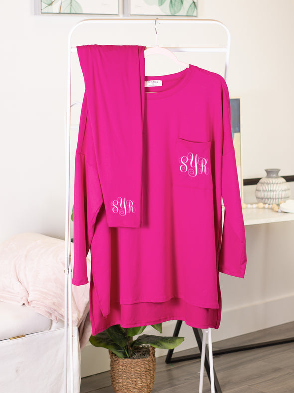 Time to Unwind Tunic & Leggings Set - Magenta