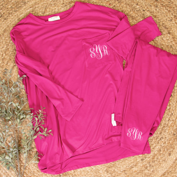 Time to Unwind Tunic & Leggings Set - Magenta