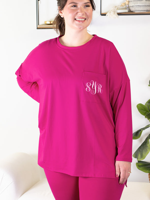 Time to Unwind Tunic & Leggings Set - Magenta