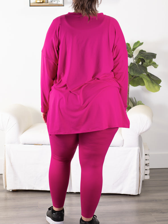 Time to Unwind Tunic & Leggings Set - Magenta