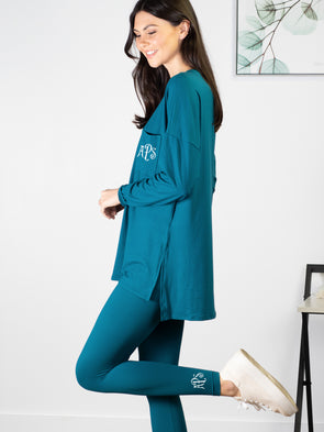 Time to Unwind Tunic & Leggings Set -  Dark Teal